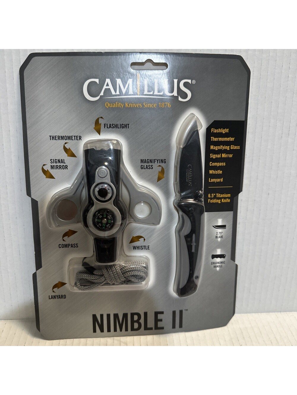 CAMILLUS NIMBLE II Knife Compass Set In Original Box Unused Mint